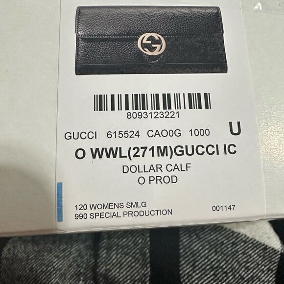 NEW Gucci interlock black leather wallet on chain - Picture 6 of 11